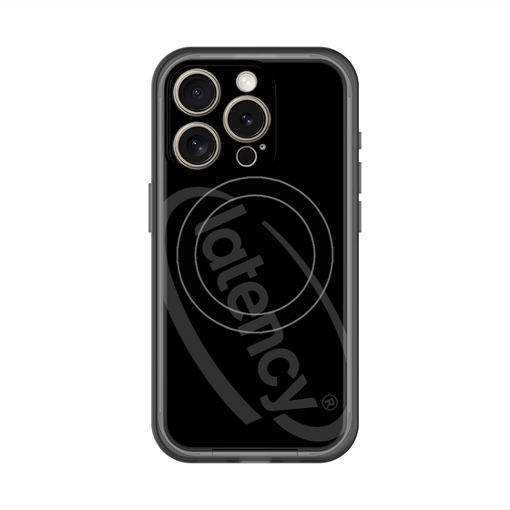スリムプロテクションプレミアムケース with MagSafe［ LATENCY - Circle logo - Black ］