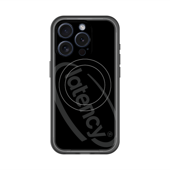 スリムプロテクションプレミアムケース with MagSafe［ LATENCY - Circle logo - Black ］