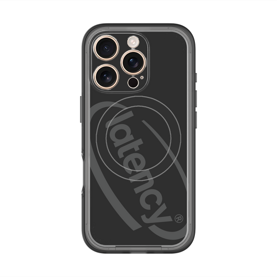 スリムプロテクションプレミアムケース with MagSafe［ LATENCY - Circle logo - Black ］