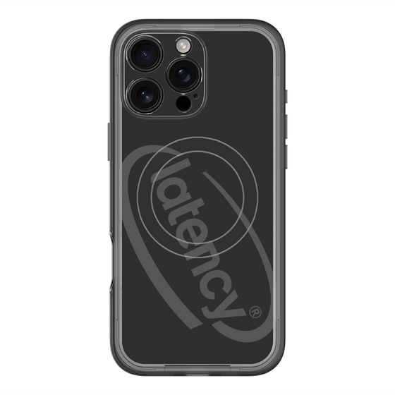 スリムプロテクションプレミアムケース with MagSafe［ LATENCY - Circle logo - Black ］