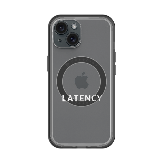 スリムプロテクションプレミアムケース with MagSafe［ LATENCY - Logotype - Clear ］