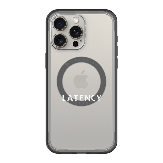 スリムプロテクションプレミアムケース with MagSafe［ LATENCY - Logotype - Clear ］