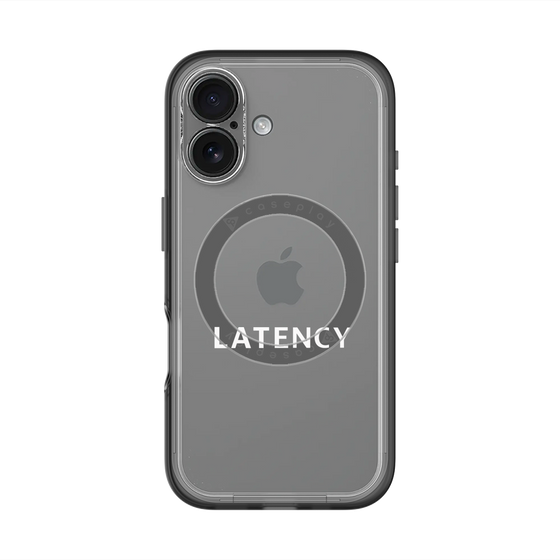 スリムプロテクションプレミアムケース with MagSafe［ LATENCY - Logotype - Clear ］