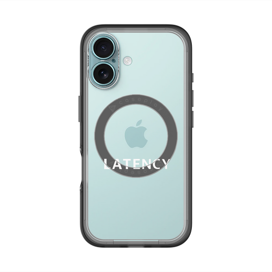 スリムプロテクションプレミアムケース with MagSafe［ LATENCY - Logotype - Clear ］