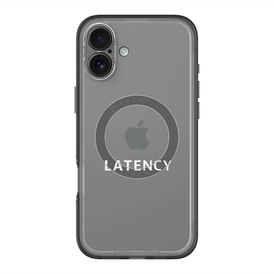 スリムプロテクションプレミアムケース with MagSafe［ LATENCY - Logotype - Clear ］
