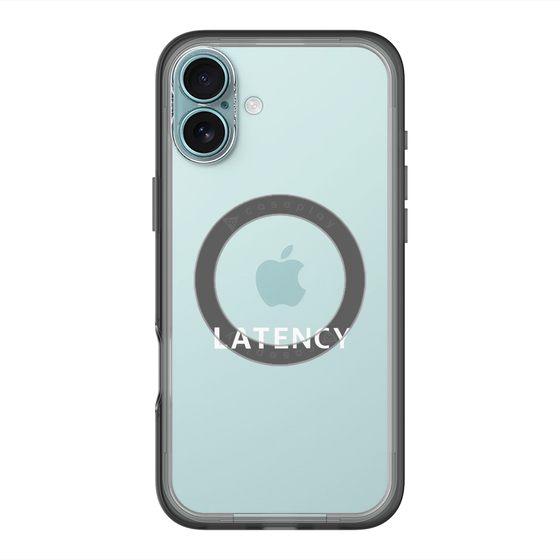 スリムプロテクションプレミアムケース with MagSafe［ LATENCY - Logotype - Clear ］