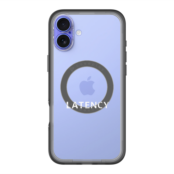 スリムプロテクションプレミアムケース with MagSafe［ LATENCY - Logotype - Clear ］