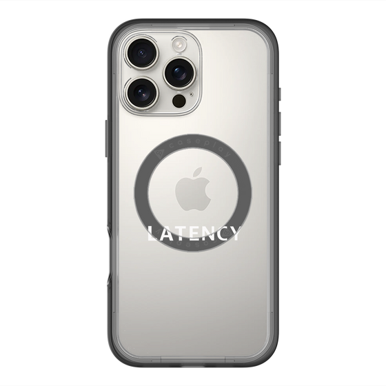 スリムプロテクションプレミアムケース with MagSafe［ LATENCY - Logotype - Clear ］