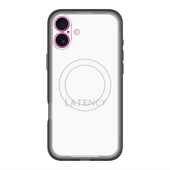 スリムプロテクションプレミアムケース with MagSafe［ LATENCY - Logotype - White ］