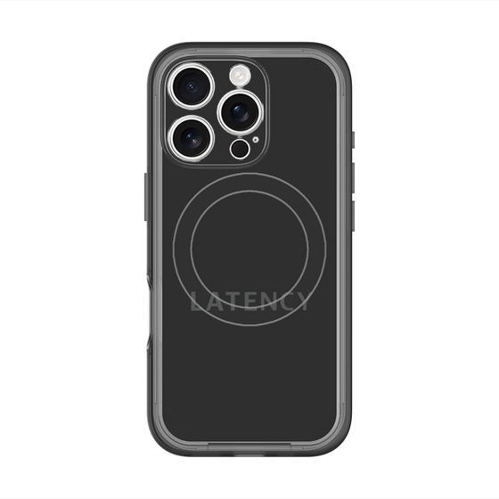 スリムプロテクションプレミアムケース with MagSafe［ LATENCY - Logotype - Black ］
