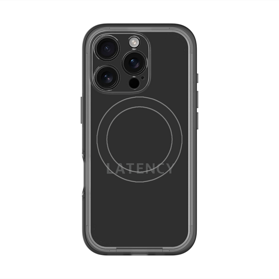 スリムプロテクションプレミアムケース with MagSafe［ LATENCY - Logotype - Black ］
