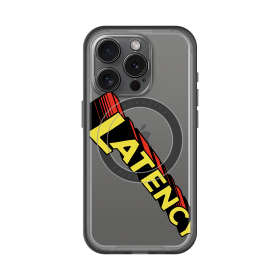 スリムプロテクションプレミアムケース with MagSafe［ LATENCY - Rock logo - Clear ］