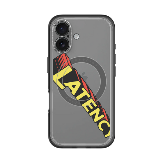 スリムプロテクションプレミアムケース with MagSafe［ LATENCY - Rock logo - Clear ］