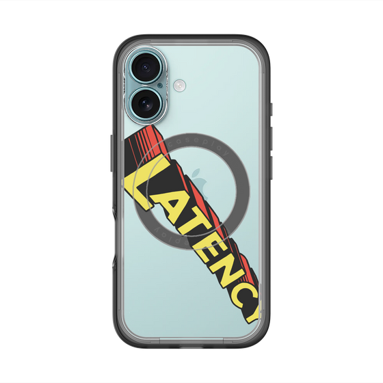 スリムプロテクションプレミアムケース with MagSafe［ LATENCY - Rock logo - Clear ］