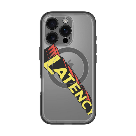 スリムプロテクションプレミアムケース with MagSafe［ LATENCY - Rock logo - Clear ］