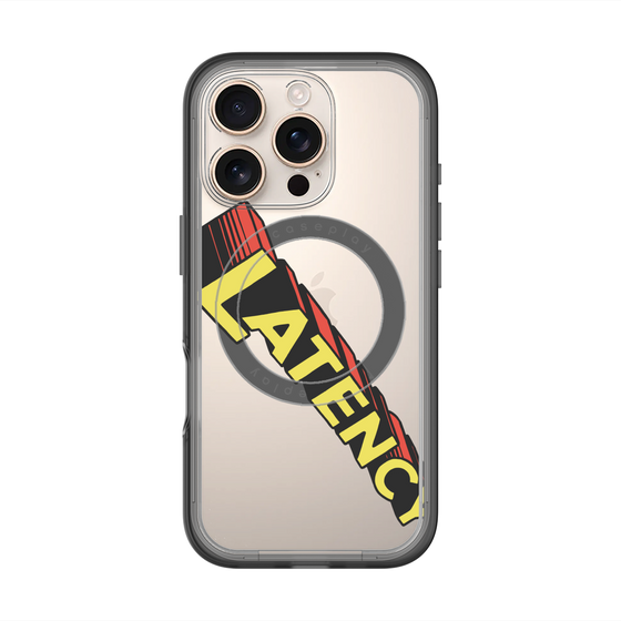 スリムプロテクションプレミアムケース with MagSafe［ LATENCY - Rock logo - Clear ］