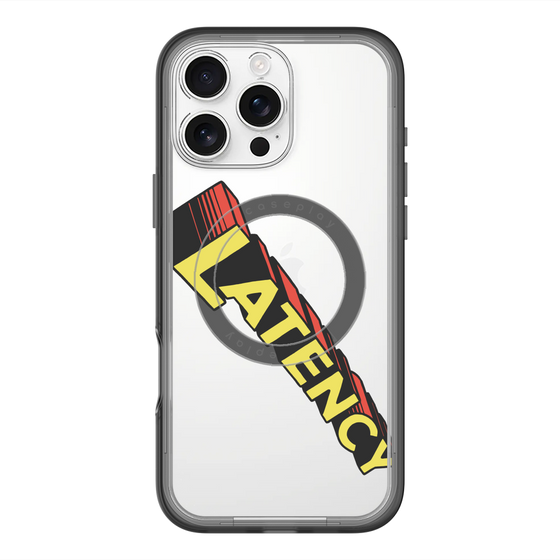 スリムプロテクションプレミアムケース with MagSafe［ LATENCY - Rock logo - Clear ］