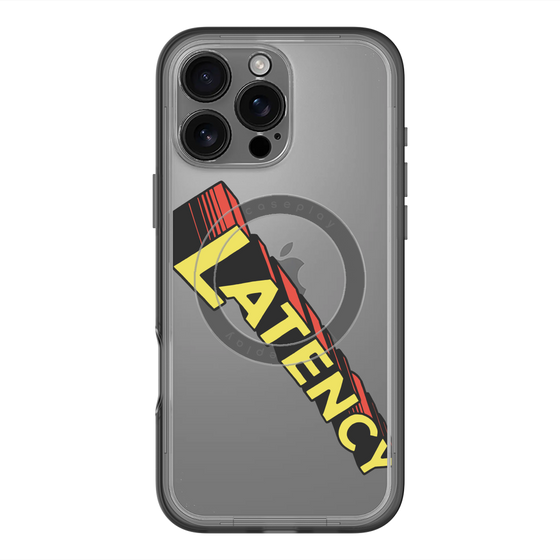 スリムプロテクションプレミアムケース with MagSafe［ LATENCY - Rock logo - Clear ］