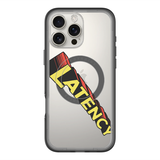 スリムプロテクションプレミアムケース with MagSafe［ LATENCY - Rock logo - Clear ］