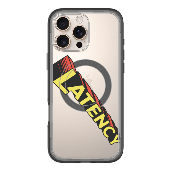 スリムプロテクションプレミアムケース with MagSafe［ LATENCY - Rock logo - Clear ］