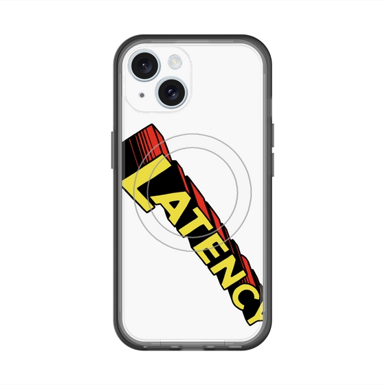 スリムプロテクションプレミアムケース with MagSafe［ LATENCY - Rock logo - White ］