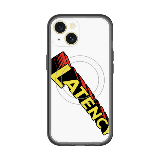 スリムプロテクションプレミアムケース with MagSafe［ LATENCY - Rock logo - White ］