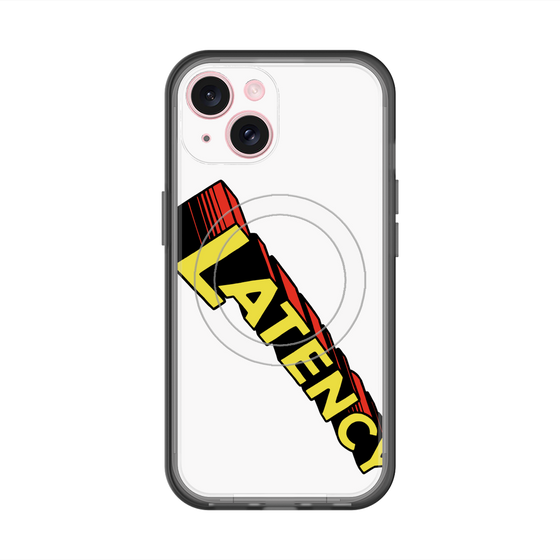 スリムプロテクションプレミアムケース with MagSafe［ LATENCY - Rock logo - White ］