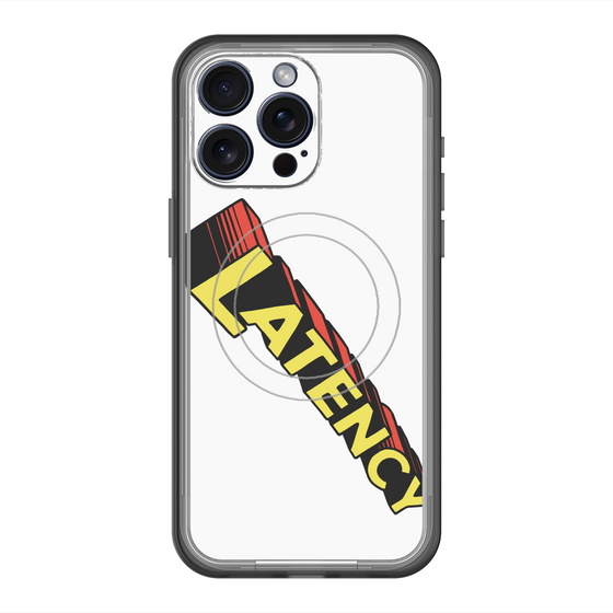スリムプロテクションプレミアムケース with MagSafe［ LATENCY - Rock logo - White ］