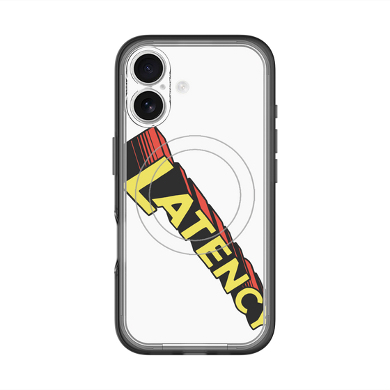 スリムプロテクションプレミアムケース with MagSafe［ LATENCY - Rock logo - White ］