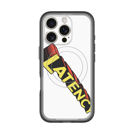 スリムプロテクションプレミアムケース with MagSafe［ LATENCY - Rock logo - White ］