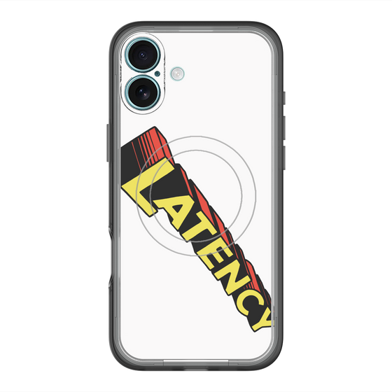 スリムプロテクションプレミアムケース with MagSafe［ LATENCY - Rock logo - White ］