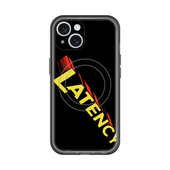 スリムプロテクションプレミアムケース with MagSafe［ LATENCY - Rock logo - Black ］