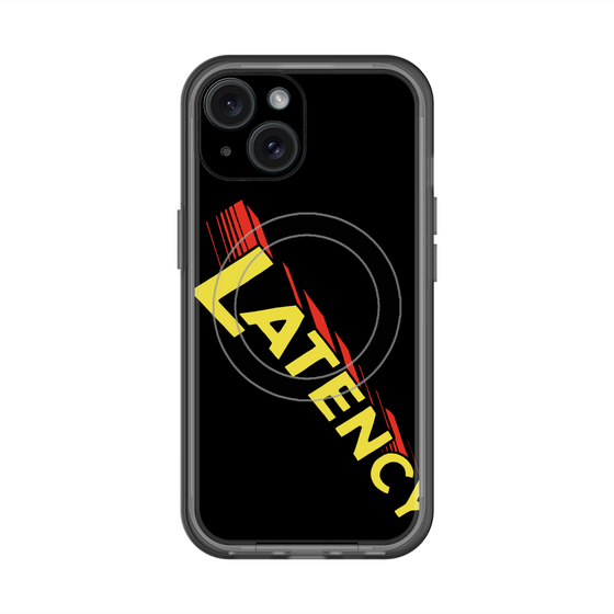 スリムプロテクションプレミアムケース with MagSafe［ LATENCY - Rock logo - Black ］