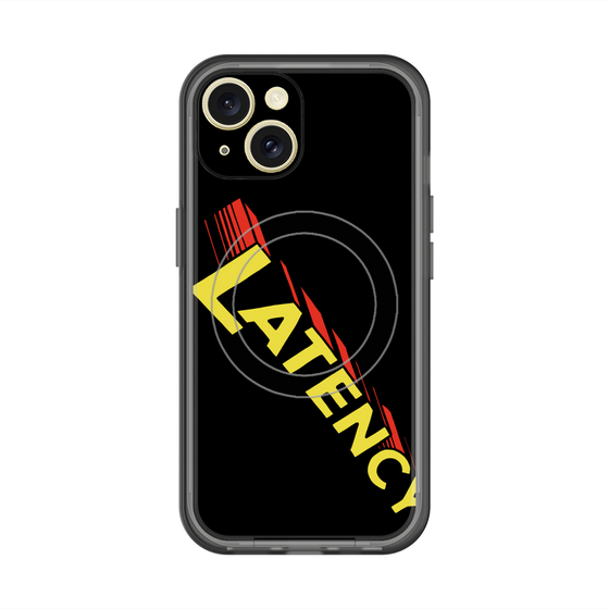 スリムプロテクションプレミアムケース with MagSafe［ LATENCY - Rock logo - Black ］
