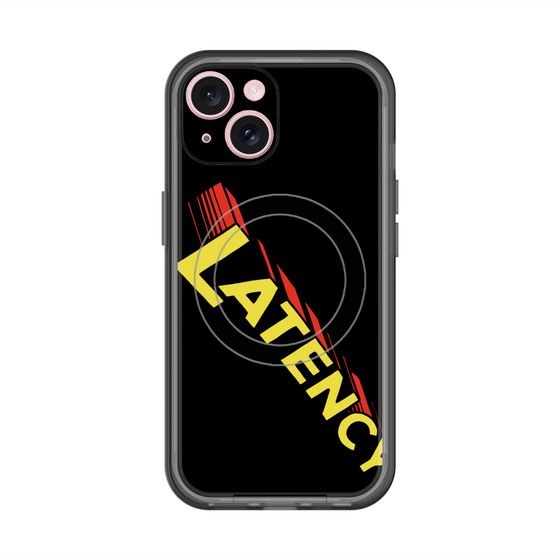 スリムプロテクションプレミアムケース with MagSafe［ LATENCY - Rock logo - Black ］