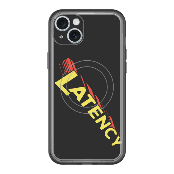 スリムプロテクションプレミアムケース with MagSafe［ LATENCY - Rock logo - Black ］