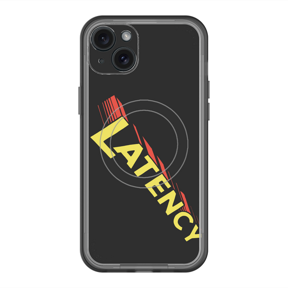 スリムプロテクションプレミアムケース with MagSafe［ LATENCY - Rock logo - Black ］