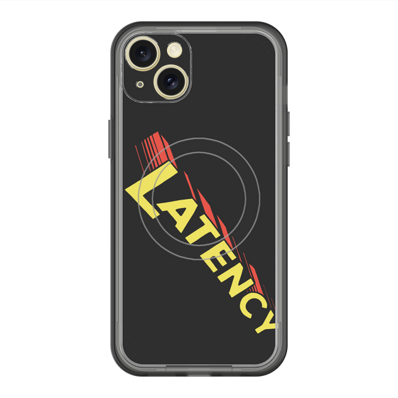 スリムプロテクションプレミアムケース with MagSafe［ LATENCY - Rock logo - Black ］