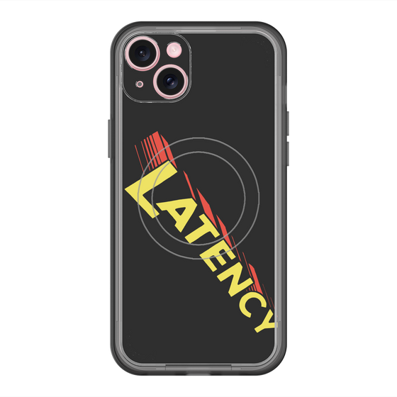 スリムプロテクションプレミアムケース with MagSafe［ LATENCY - Rock logo - Black ］