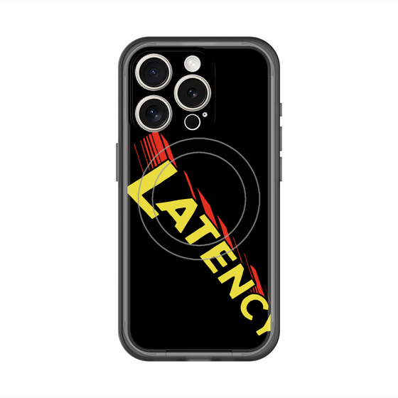 スリムプロテクションプレミアムケース with MagSafe［ LATENCY - Rock logo - Black ］
