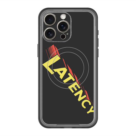 スリムプロテクションプレミアムケース with MagSafe［ LATENCY - Rock logo - Black ］