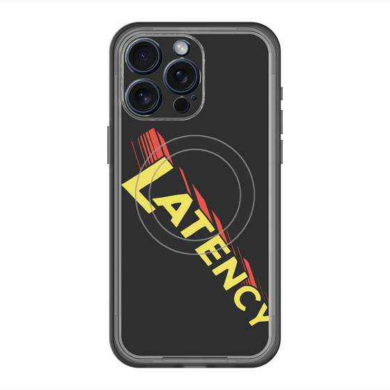 スリムプロテクションプレミアムケース with MagSafe［ LATENCY - Rock logo - Black ］