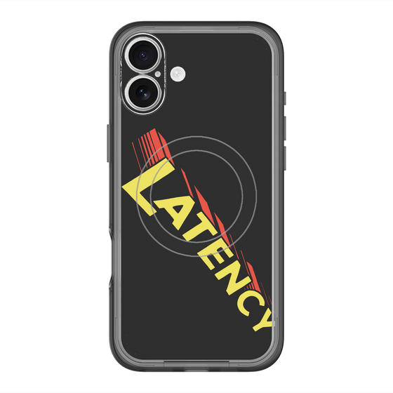 スリムプロテクションプレミアムケース with MagSafe［ LATENCY - Rock logo - Black ］