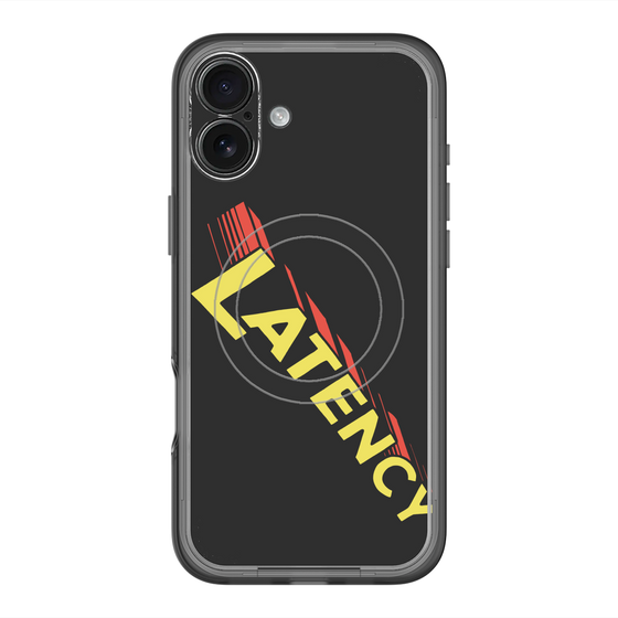スリムプロテクションプレミアムケース with MagSafe［ LATENCY - Rock logo - Black ］