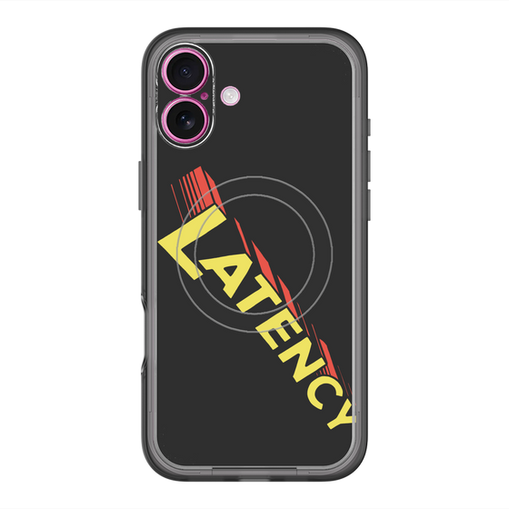 スリムプロテクションプレミアムケース with MagSafe［ LATENCY - Rock logo - Black ］