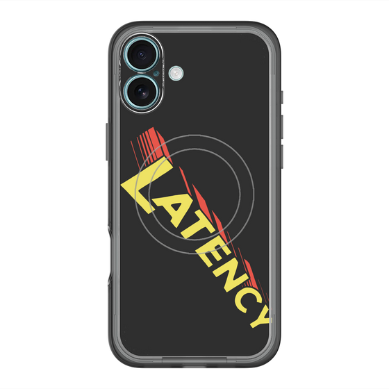スリムプロテクションプレミアムケース with MagSafe［ LATENCY - Rock logo - Black ］
