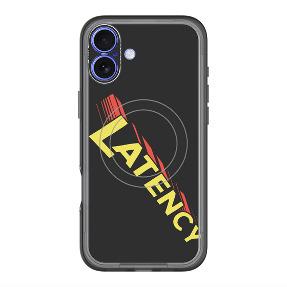 スリムプロテクションプレミアムケース with MagSafe［ LATENCY - Rock logo - Black ］
