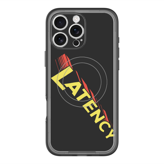 スリムプロテクションプレミアムケース with MagSafe［ LATENCY - Rock logo - Black ］