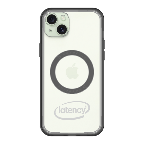 スリムプロテクションプレミアムケース with MagSafe［ LATENCY - Circle logo - Gray ］