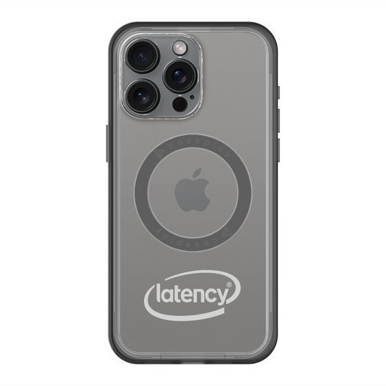 スリムプロテクションプレミアムケース with MagSafe［ LATENCY - Circle logo - Gray ］